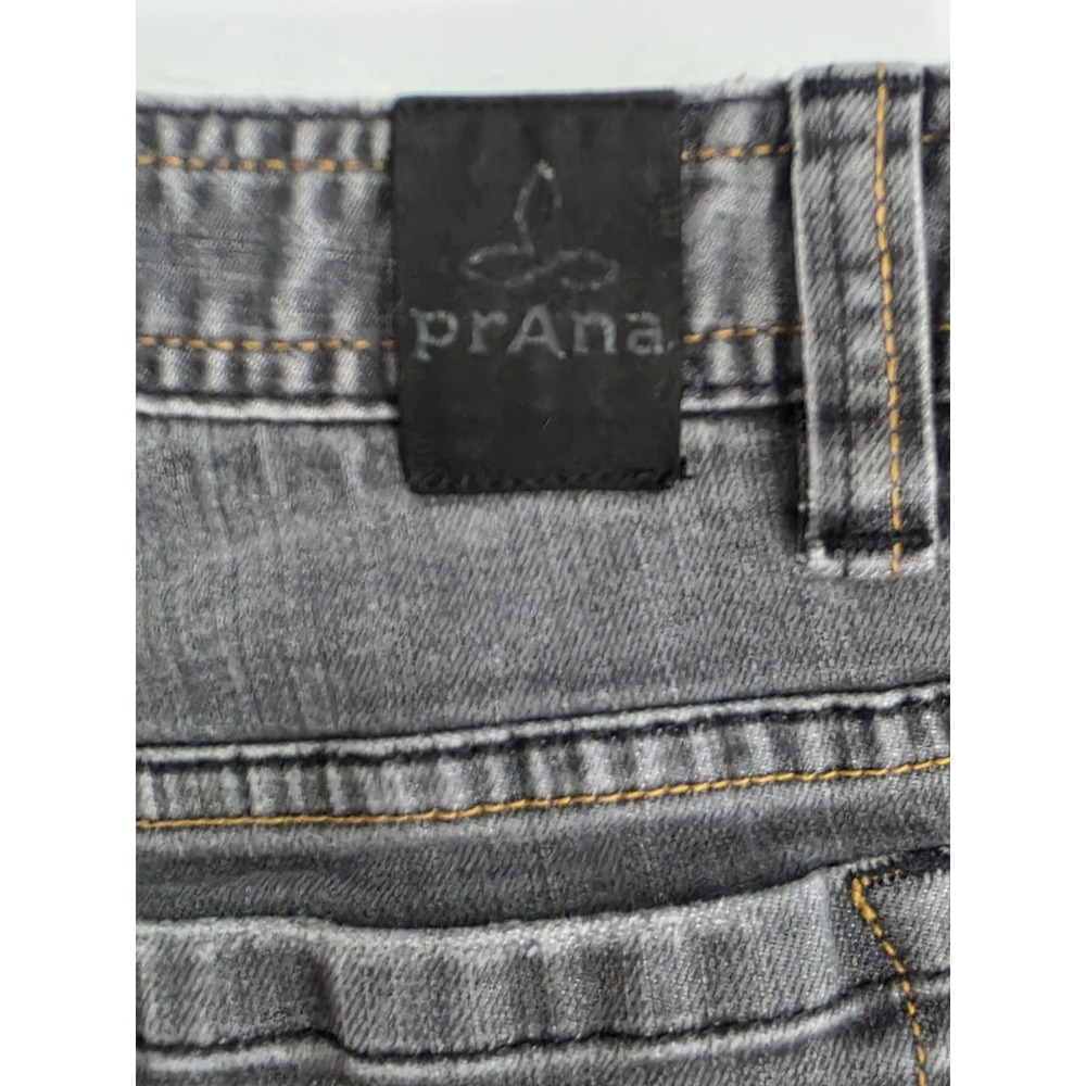 Prana Jeans Mens 34x32 Gray Bridger Straight Leg Washed Organic Cotton Outdoors - Picture 7 of 12